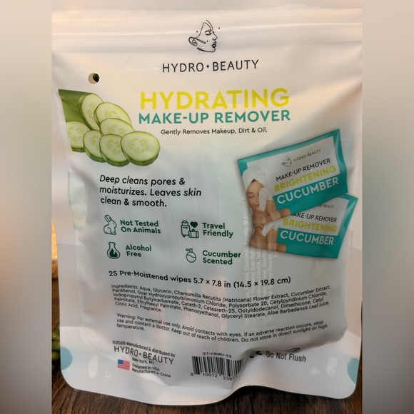 Hydro Beauty Hydrating Makeup Remover Wipes-pack of  25 - Picture 4 of 6